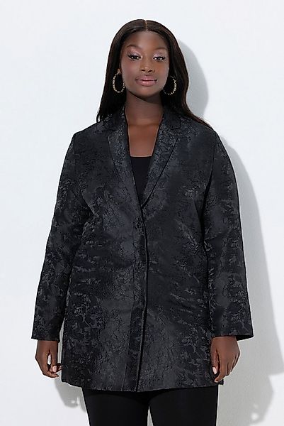 Ulla Popken Sommerjacke Jacquard-Jacke A-Linie Reverskragen Langarm günstig online kaufen