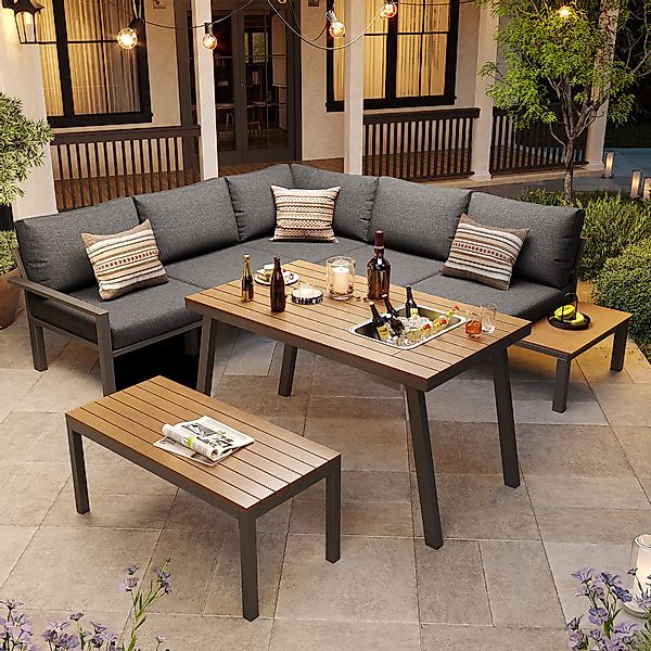 HAUSS SPOLE Gartenlounge-Set 2 Sofas, 1 günstig online kaufen