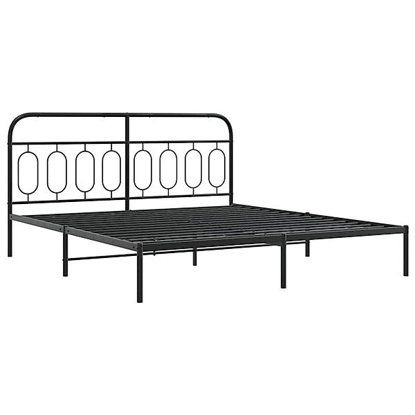 vidaXL Bettgestell mit Kopfteil Metall Schwarz 193x203 cm 377123 günstig online kaufen