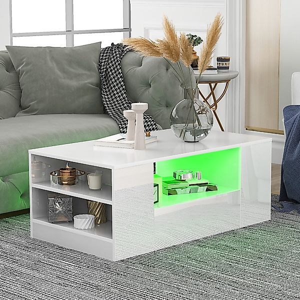 STILVORA Wohnzimmer-Set Hochglanz Kaffeetisch mit 2 günstig online kaufen