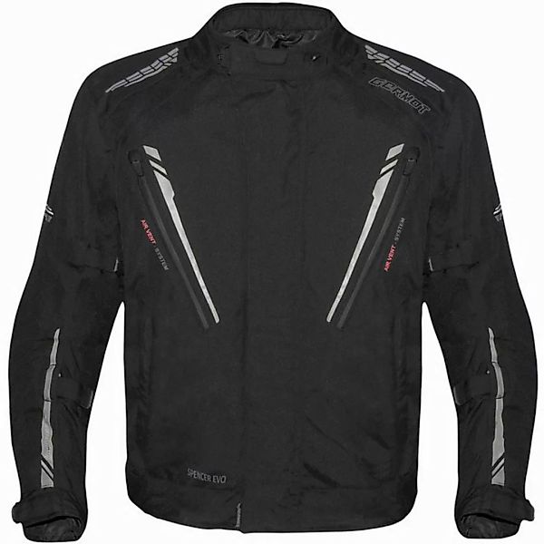 Germot Motorradjacke Germot Spencer Evo Textiljacke Schwarz / Grau Übergröß günstig online kaufen