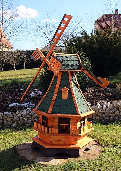 Holzdekoladen Deko-Windrad 1,30 m große Windmühle günstig online kaufen