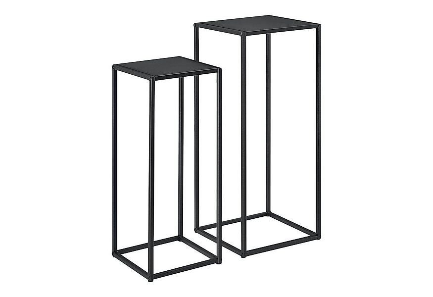 en.casa Beistelltisch, »Barbaricina« Metall 2er Set Säulentische Schwarz günstig online kaufen