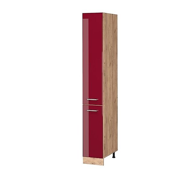 Vicco Apothekerschrank R-Line Bordeaux Hochglanz/Goldkraft Eiche 30 cm günstig online kaufen