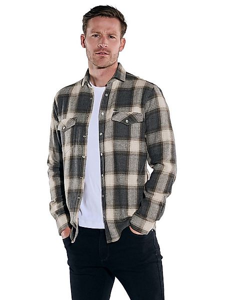 Engbers Langarmhemd Herren Overshirt kariert, Beige günstig online kaufen