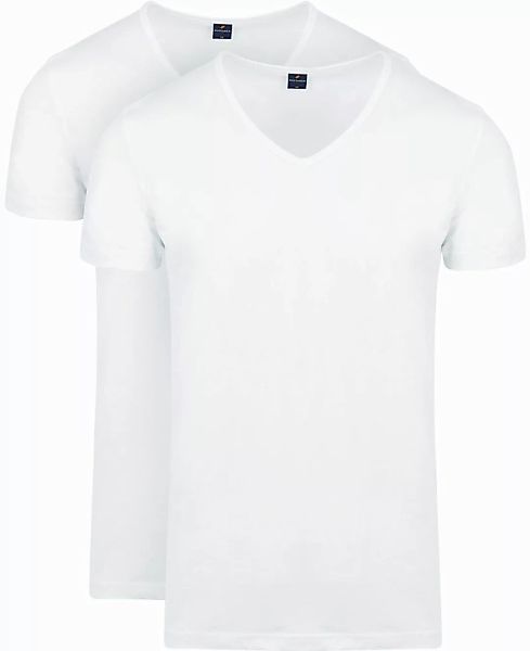 Suitable Vita T-Shirt V-Ausschnitt Weiß 2-Pack - Größe M günstig online kaufen