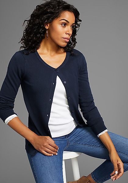 Laura Scott Strickjacke Feinstrick in Basic günstig online kaufen