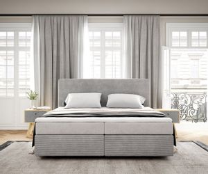 DELIFE Boxspringbett Dream-Well, Cord Silbergrau 180x200 günstig online kaufen