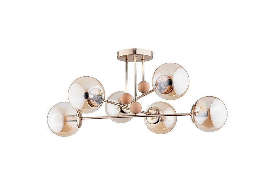 Licht-Erlebnisse Deckenleuchte GINOSA, ohne Leuchtmittel, Rauchglas Metall günstig online kaufen