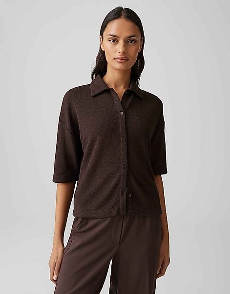 OPUS Poloshirt Jerseyshirt in feiner Strickoptik Lockere Passform, Kellerfa günstig online kaufen