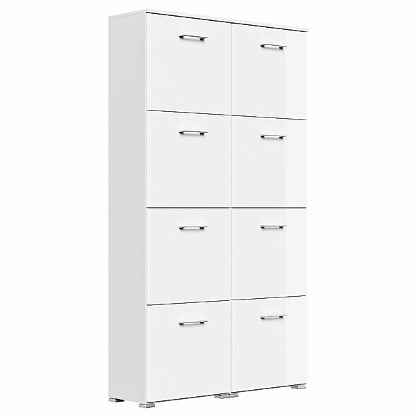 Posseik Schuhschrank Elite 8 Klappen 32 Paar Schuhe 105 cm x 187 cm Weiß Hg günstig online kaufen