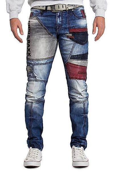 Cipo & Baxx 5-Pocket-Jeans Biker Hose BA-CD574 Blau W38/L36 (1-tlg) mit far günstig online kaufen
