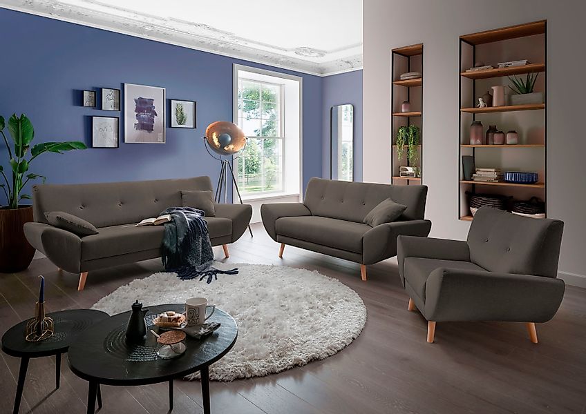 Home affaire Polstergarnitur Basta, (3-tlg), Komfortable günstig online kaufen