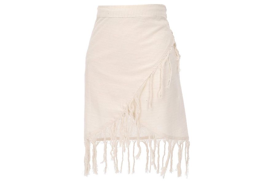 Guru-Shop Minirock Natürlicher Wickelrock mit Fransen,.. alternative Beklei günstig online kaufen