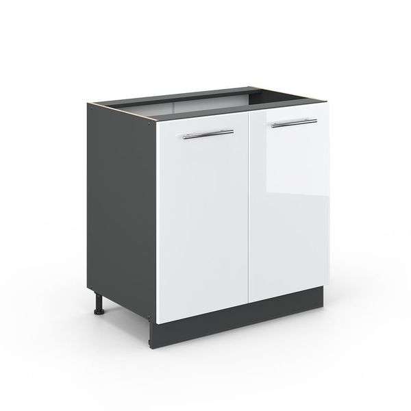 Vicco Spülenunterschrank Fame-Line, Weiß Hochglanz/Anthrazit, 80 günstig online kaufen