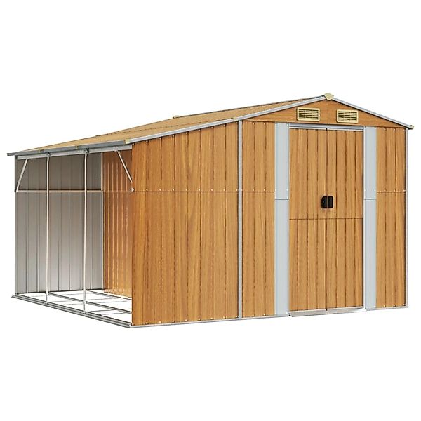 vidaXL Gerätehaus Hellbraun 277x279x179 cm Verzinkter Stahl 1848825 günstig online kaufen