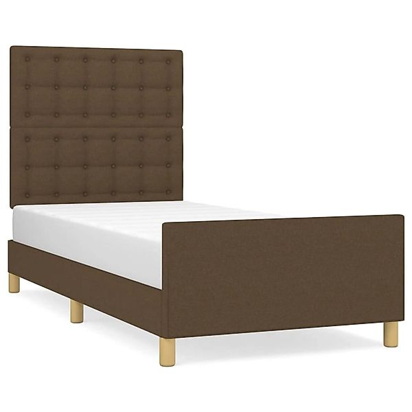 vidaXL Bettgestell mit Kopfteil Dunkelbraun 80x200 cm Stoff Modell 71357431 günstig online kaufen