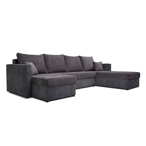 VitaliSpa® Ecksofa, Dunkelgrau/Hellgrau, 290 x 185 günstig online kaufen