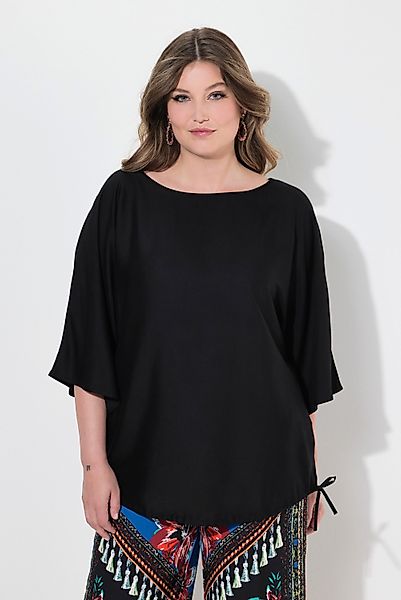 MIAMODA Spitzenbluse Blusenshirt Satin Saum-Tunnelzug günstig online kaufen