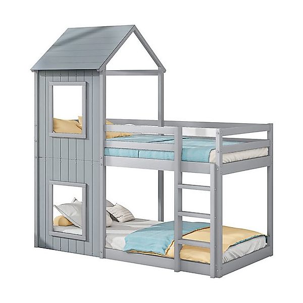 Yorbay Etagenbett 90x200 cm, Kinderbett, Sicherheitsgeländer, Leiter, Latte günstig online kaufen