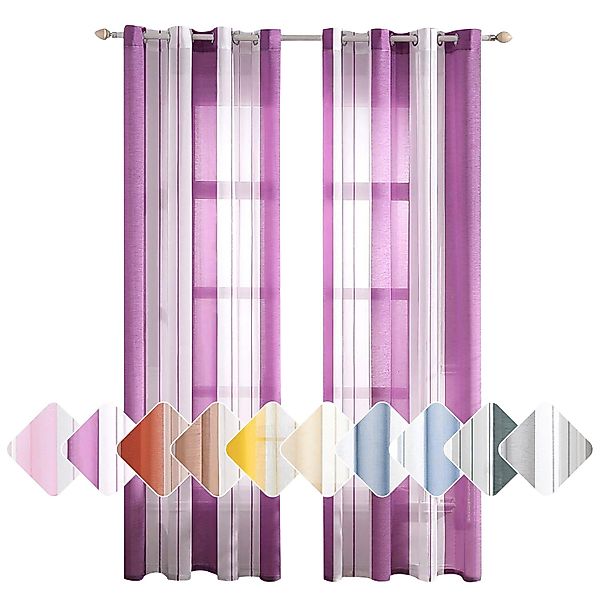 BYSURE Vorhang Gestreift Voile Vorhänge (2 günstig online kaufen