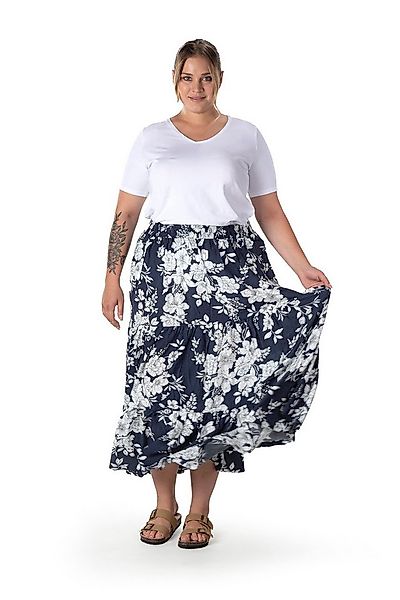 Stil Diva Midirock Langer Rock in Übergröße mit Blumenmuster, verstellbarem günstig online kaufen