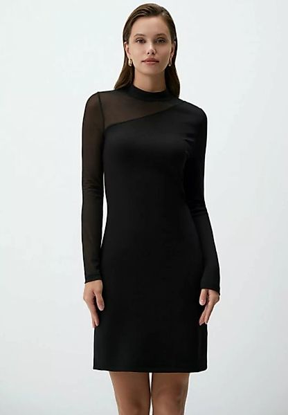 Jimmy Key Minikleid Schwarz Mesh-Einsatz Figurbetont Kleid günstig online kaufen