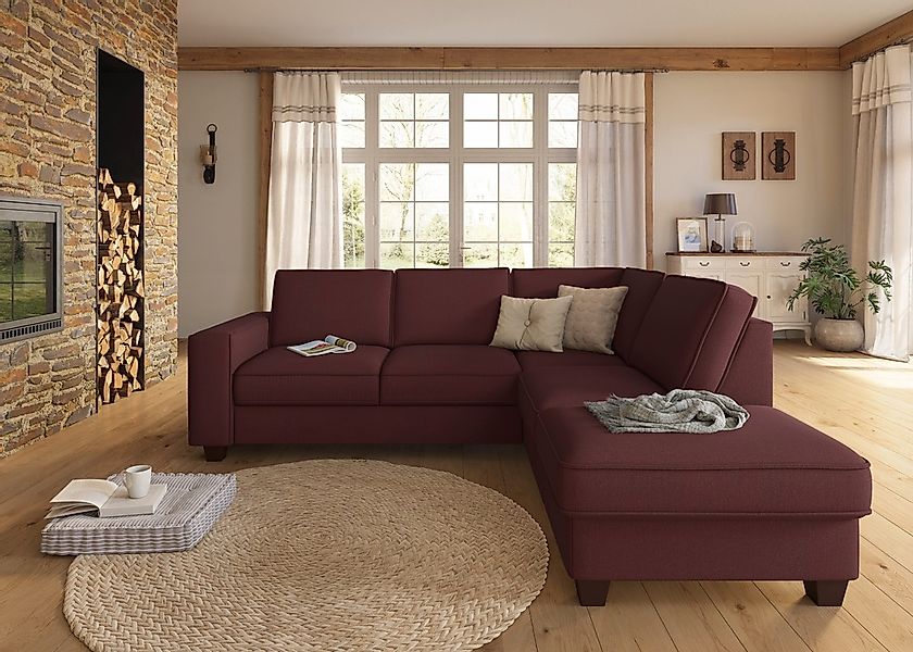 Home affaire Ecksofa »County L-Form«, (2 St.), wahlweise Ottomane links ode günstig online kaufen