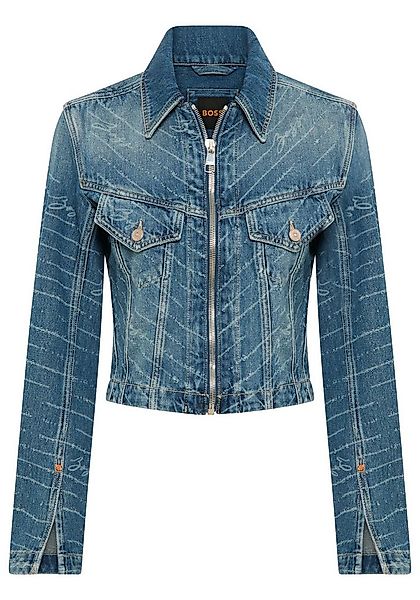 BOSS ORANGE Jeansjacke DENIM ZIP TRACK JACKET Premium Damenmode Slim Fit, A günstig online kaufen