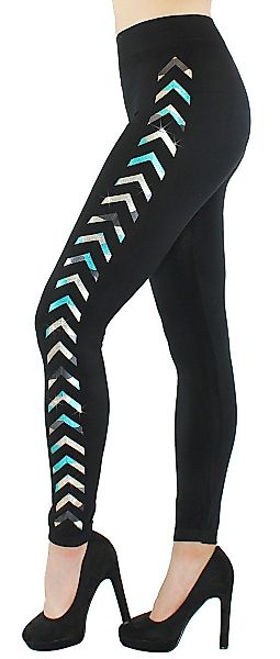 dy_mode Highwaist Leggings Damen Leggings mit Glanz Druck Pfeile Muster Gli günstig online kaufen