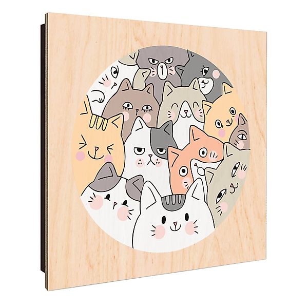 Banjado Schlüsselkasten Holz 30x30cm Schwarz Scharnier Rechts 50 Haken Desi günstig online kaufen