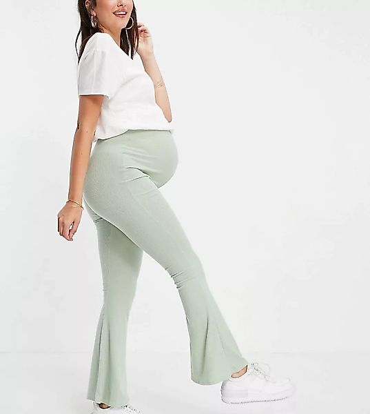In The Style Maternity x Brooke Vincent – Hose in Salbei mit weitem Bein, K günstig online kaufen