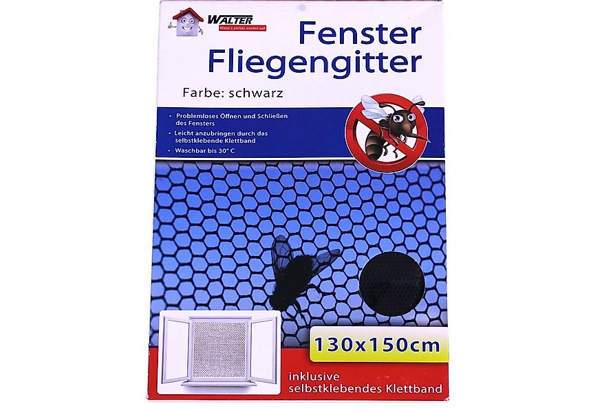 BigDean Schutznetz Fliegengitter Fenster 130x150 schwarz Insektenschutzfens günstig online kaufen