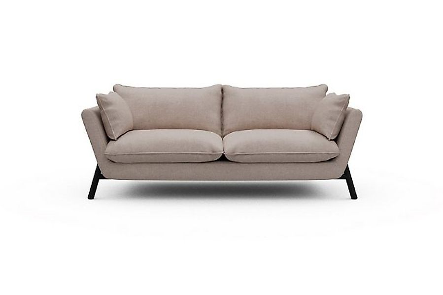moebelfaktor Sofa Emil PREMIUM 2-Sitzer Beinfarbe Eiche Schwarz, schräg ges günstig online kaufen