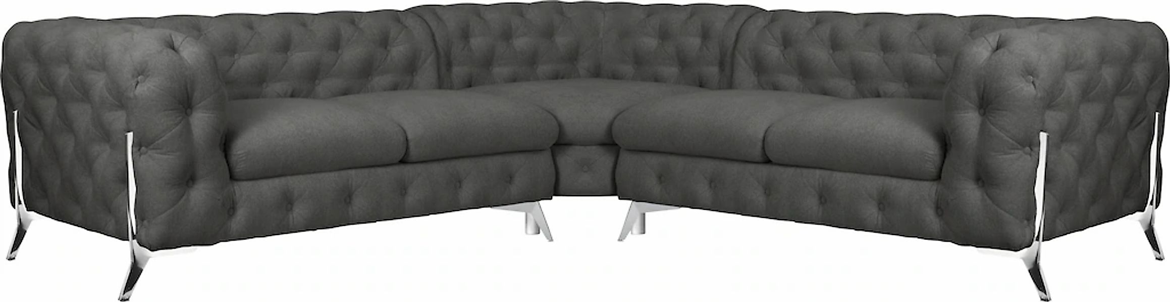 Home affaire Chesterfield-Sofa "Amaury L-Form" Chesterfield-Optik, Breite/T günstig online kaufen