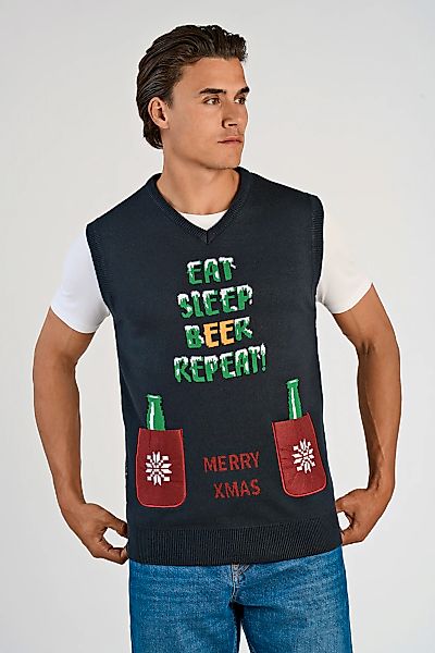 LINDBERGH Pullunder mit weihnachtlichem Intarsien Muster günstig online kaufen