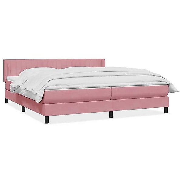 vidaXL Boxspringbett, Boxspringbett mit Matratze Rosa 180x220 cm Samt günstig online kaufen