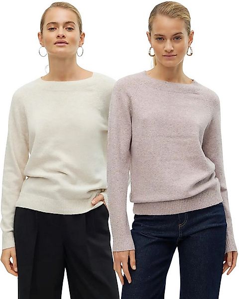 Vero Moda Rundhalspullover (2er-Set) Feinstrick Pullover basic unifarben fü günstig online kaufen