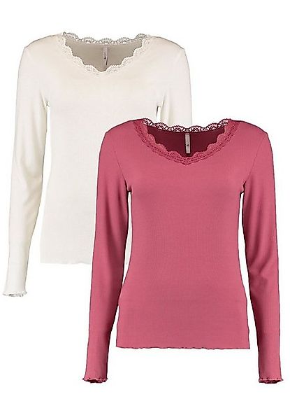 HaILY’S T-Shirt Langarm Shirt 2-er Set Spitzen Top Fi44ona (2-tlg) 5903 in günstig online kaufen