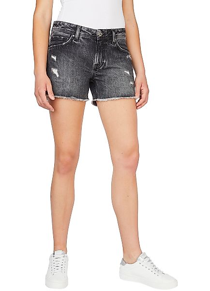 Pepe Jeans Damen Jeans Short THRASHER - Regular Fit Schwarz - Black Wiser günstig online kaufen