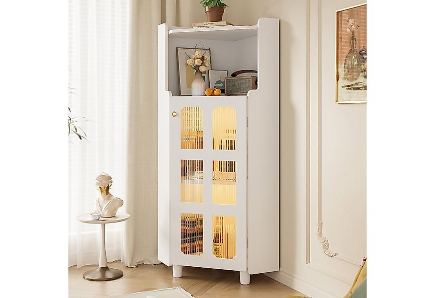 Flieks Eckschrank mit LED-Beleuchtung und Glastüren (1-St., B63,5x45x45xH12 günstig online kaufen