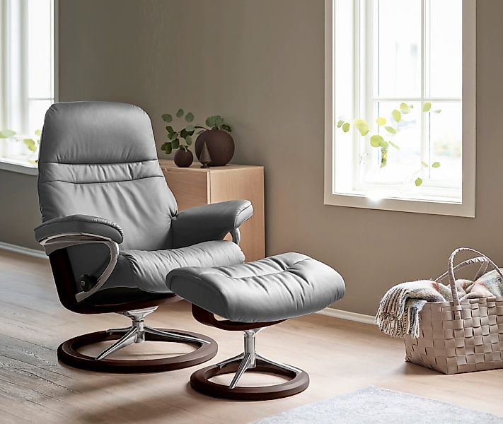 Stressless Fußhocker "Sunrise" mit Signature Base, Gestell Braun günstig online kaufen