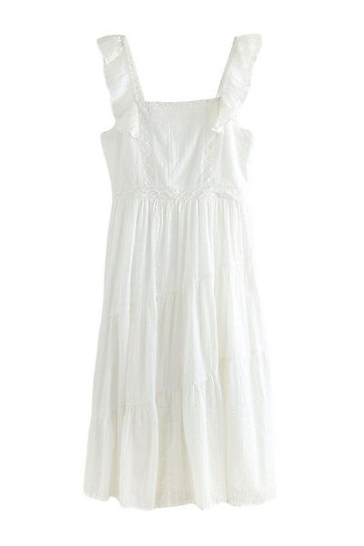 LAURA ASHLEY Druckkleid Laura Ashley Strukturiertes Midaxi-Kleid, Spitze (1 günstig online kaufen