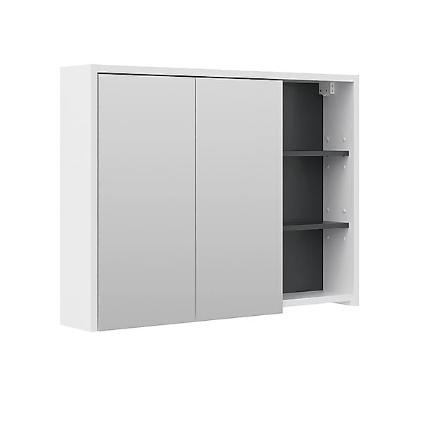 Vicco Badezimmerspiegelschrank Viola, Anthrazit/Weiß, 100 x 75 cm (1-St) günstig online kaufen