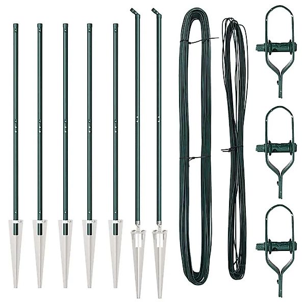 vidaXL Zaunpfosten 7 Stk Grün Stahl 42004248 günstig online kaufen