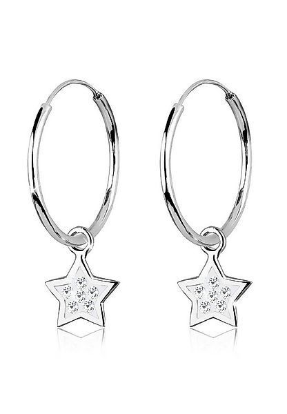 Elli Paar Creolen Creolen Stern Kristalle 925 Silber, Sterne günstig online kaufen