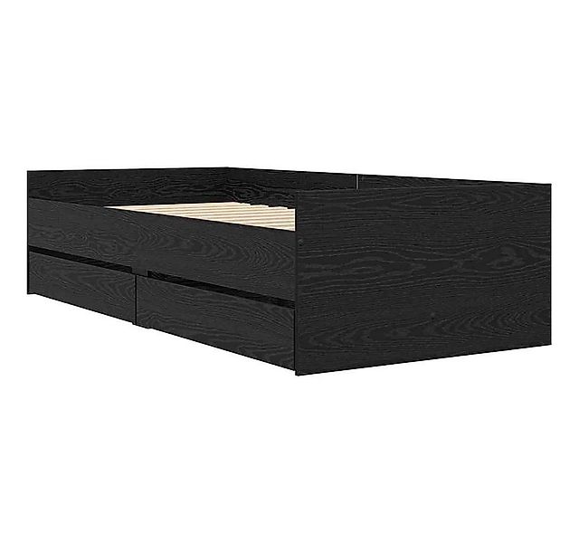 vidaXL Bett Bettrahmen mit Schubladen Schwarz Eichen-Optik 90 x 200 cm (1-t günstig online kaufen