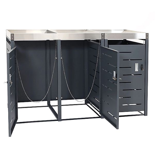 PROREGAL Mülltonnenbox 3er 110x175x62cm 80-240 Liter günstig online kaufen