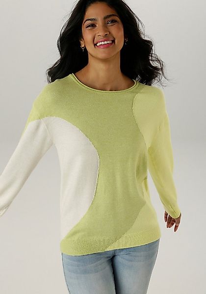 Aniston SELECTED Strickpullover mit Rollkante am Rundhalsausschnitt günstig online kaufen