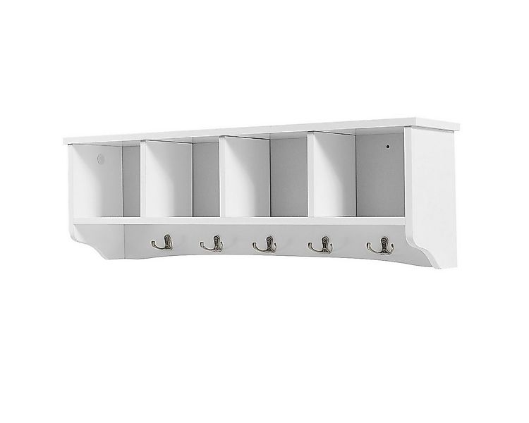 COSTWAY Wandgarderobe, mit 4 Fächern, 5 Doppelhaken, wandmontiert, 72x15x23 günstig online kaufen